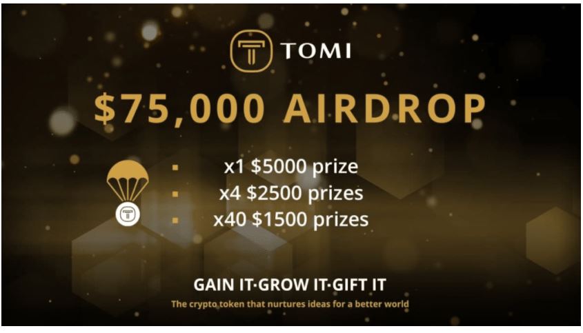 TOMISwapとTOMIFundMeの開始に先立ち、Tomiの75,000ドルのエアドロップを見逃さないでください。
